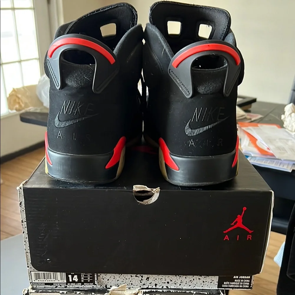 Air Jordan 6 Retro Black and Red Sneakers